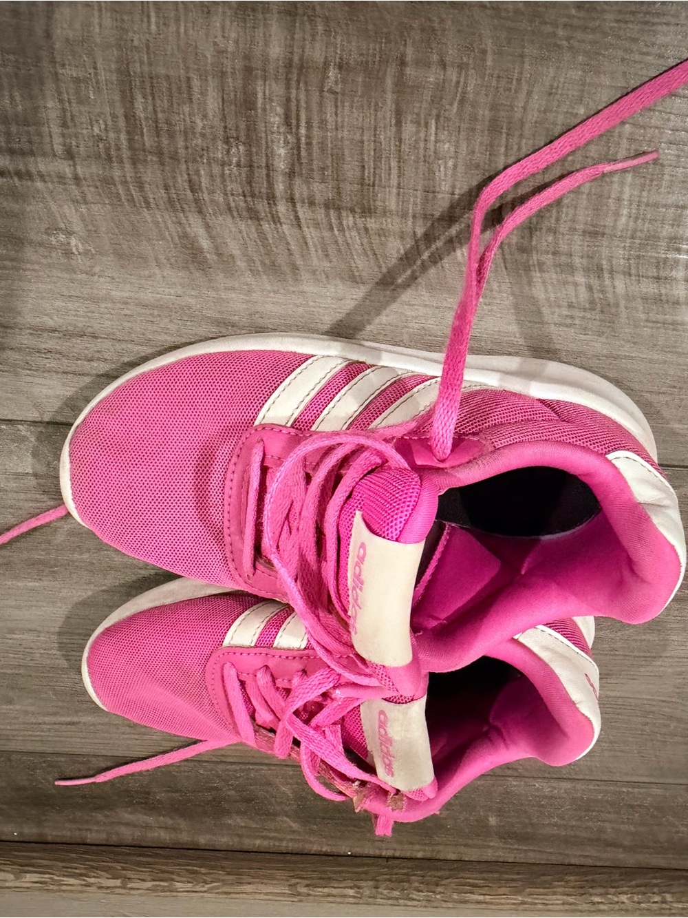Adidas Kids Hot Pink and White Sneakers size 12 - Picture 3 of 4